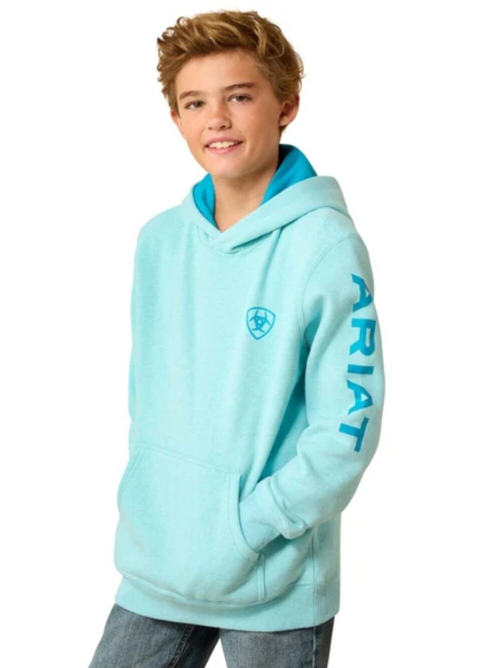 Ariat Kids Blue Logo Hoodie Pullover Sweatshirt Western NWOT | Youth K014B07